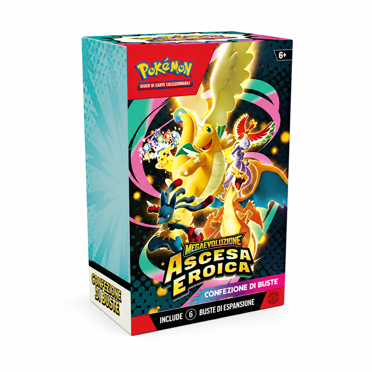 Pokémon Mega Evoluzione Ascesa Eroica – Confezione 6 Buste di Espansione – Italiano
