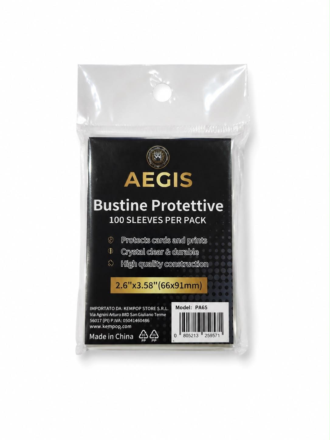 Aegis iBustine Protettive 100 Sleeves per Pack 35 PT Aegis Pokémon One Piece Dragon Ball Top Quality Garantita