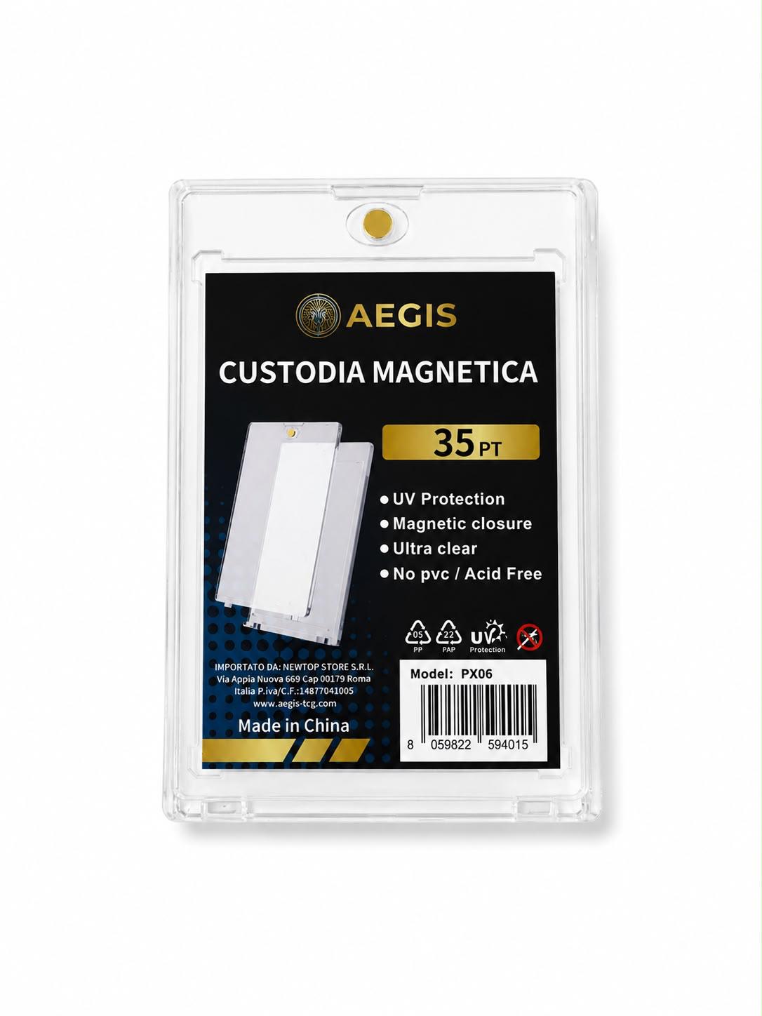 Aegis Custodia Magnetica Aegis 35 PT per Pokémon One Piece Dragon Ball UV Protection Chiusura Magnetica Ultra Chiara Senza PVC/Acidi