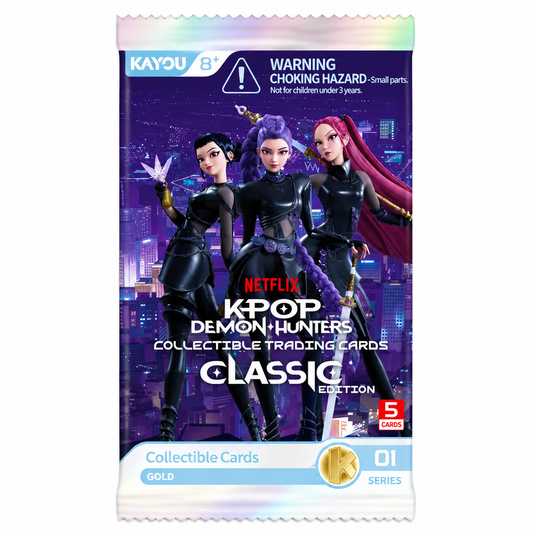 KPop Demon Hunters Collectible Trading Cards – Classic Edition GOLD 01 Series – Bustina 5 Carte