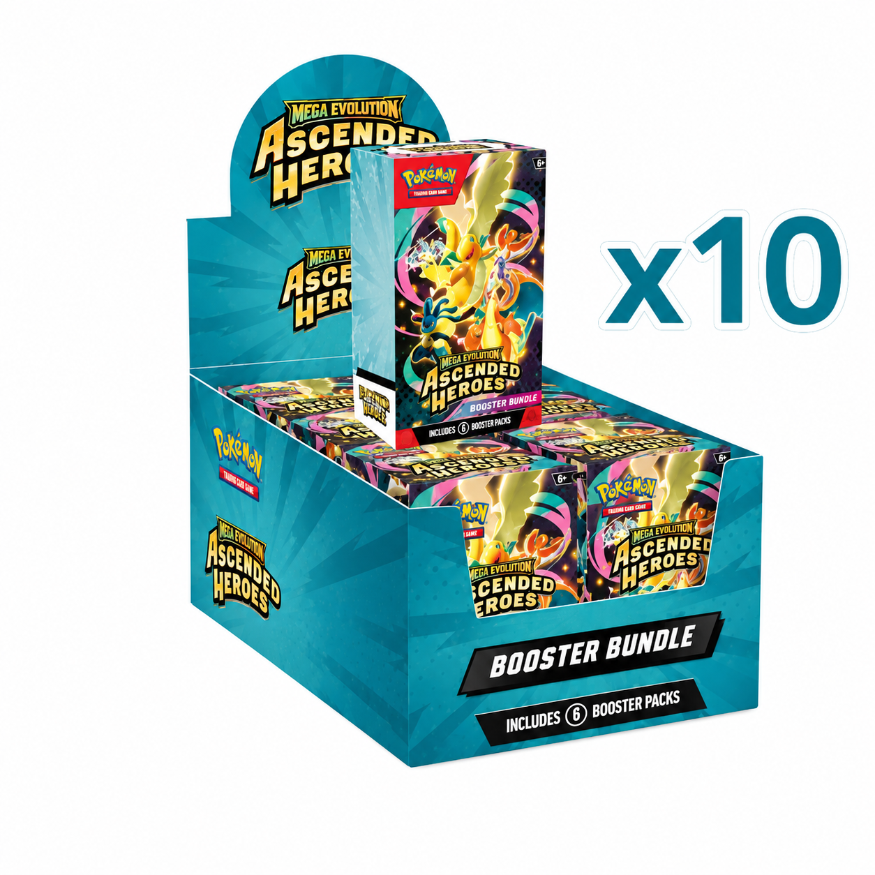 Pokémon Mega Evoluzione Ascesa Eroica – Display 10 Booster Bundle – 60 Buste – Italiano