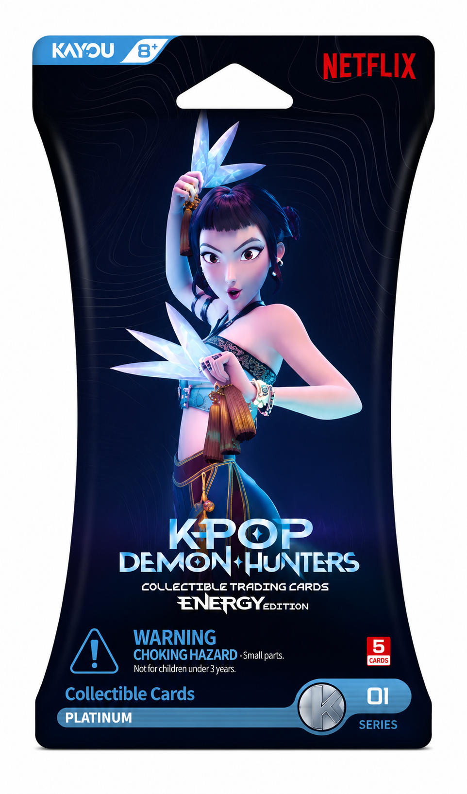 KPop Demon Hunters Collectible Trading Cards – Energy Edition PLATINUM 01 Series – Bustina 5 Carte