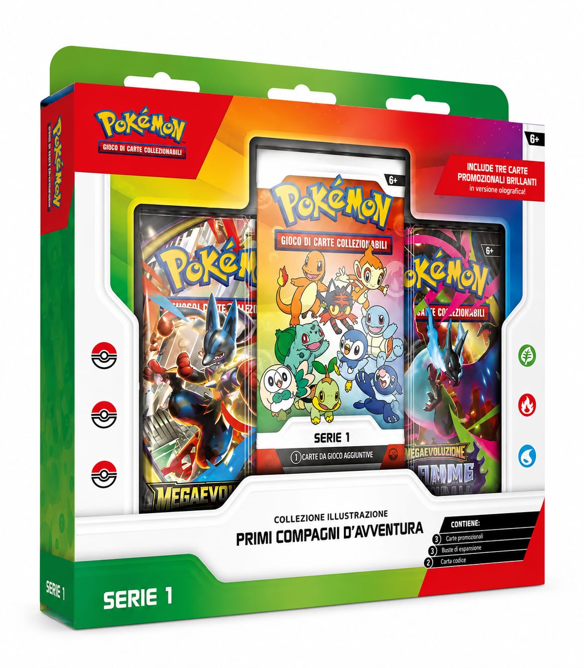 Pokémon - Collezione Illustrazione Primi Compagni d'Avventura Serie 1 ITALIANO con 3 Carte Promozionali Bonus per Giocatori