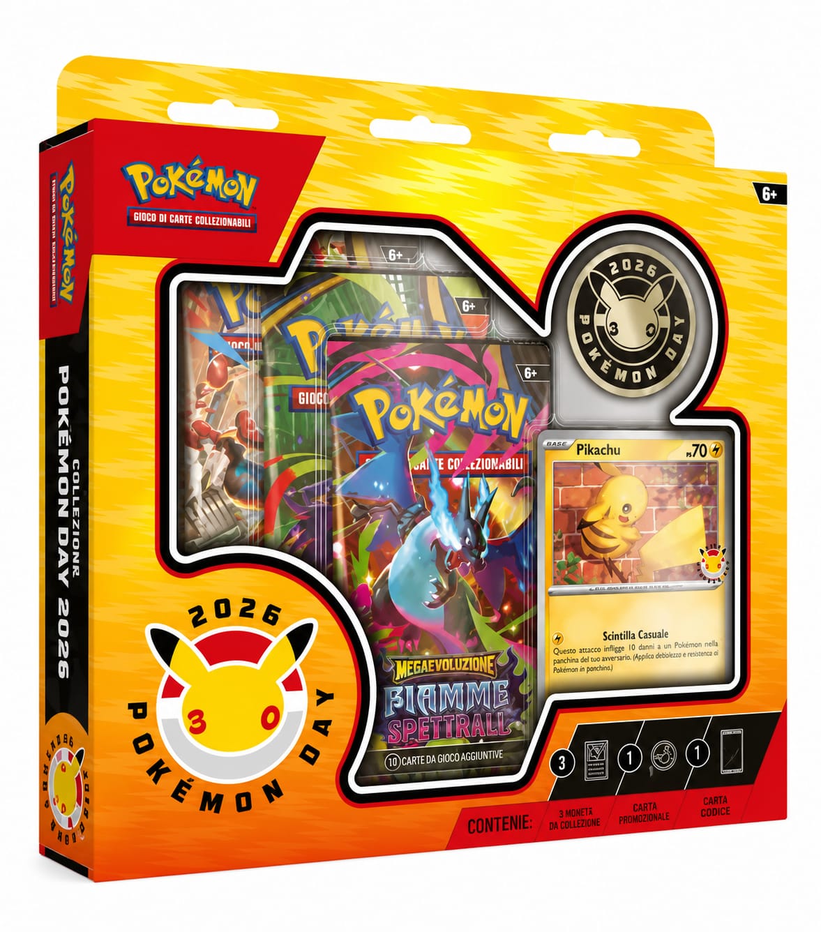 Pokémon Fiamme Spettrali ITA Box Promo Pikachu + Moneta 30° Sealed Edizione Speciale per Collezionisti