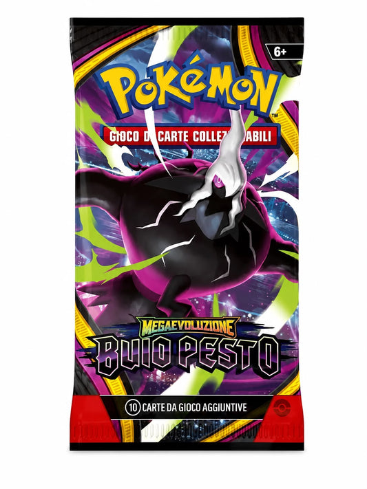 Bustina Singola Pokémon Megaevoluzione Buio Pesto | Edizione Italiana | 10 Carte