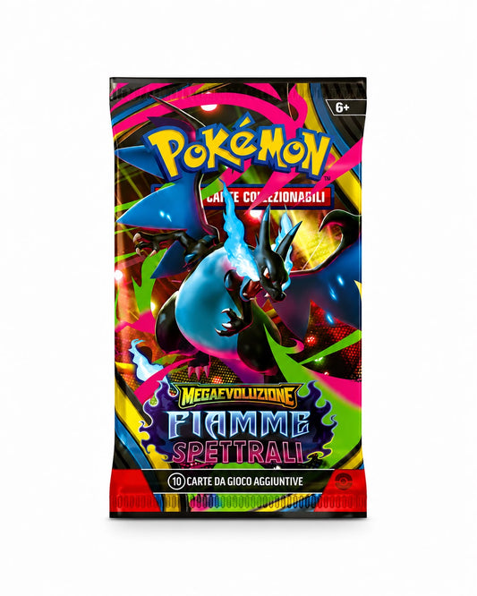 Pokémon PACK FIAMME SPETTRALI Mega Evoluzione 10 Carte da Gioco Agguntive Collezione Ionaiia
